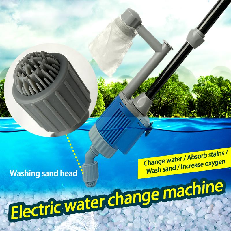28w Vacuum Gravel Water Changer Electric Siphon Filter Aquarium Siphon Operated Cleaner Fish Tank Sand Washer Filter Pump