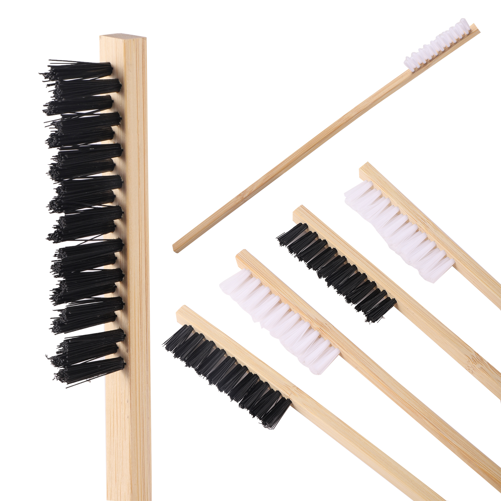 Small Animal Multi-Function Convenient Long Wooden Handle Cage Cleaner Cleaning Parrot Cage Brush Bird Supplies Cleaning Tool