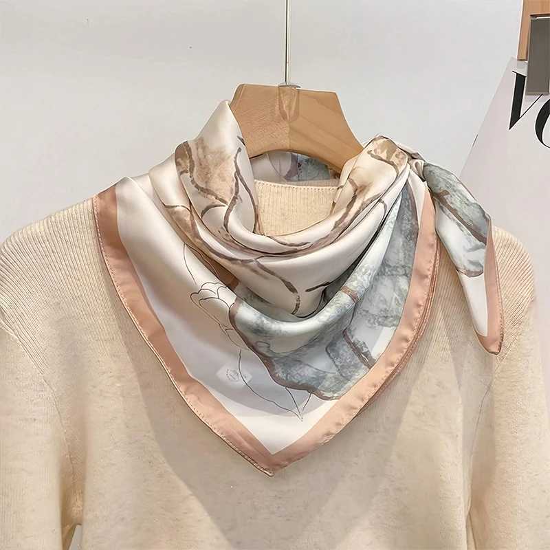 Design a fashionable printed satin silk scarf for handbags wrist bags womens scarves shawl collars and luxurious felt in 2024 X250319