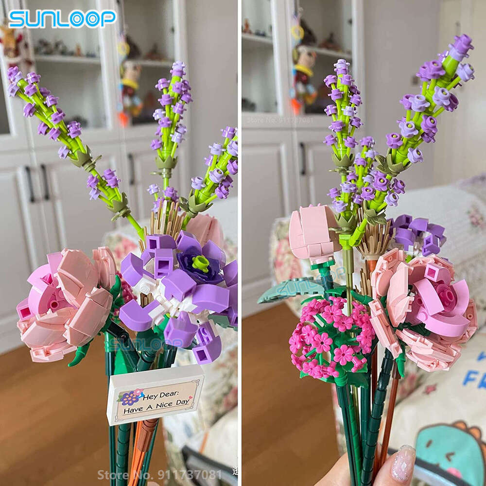 LOZ wer Bouquet Building Bloc Kit DIY wers Block Toys Valentine's Day Rose Bric Set Gift for Girls Friends adults