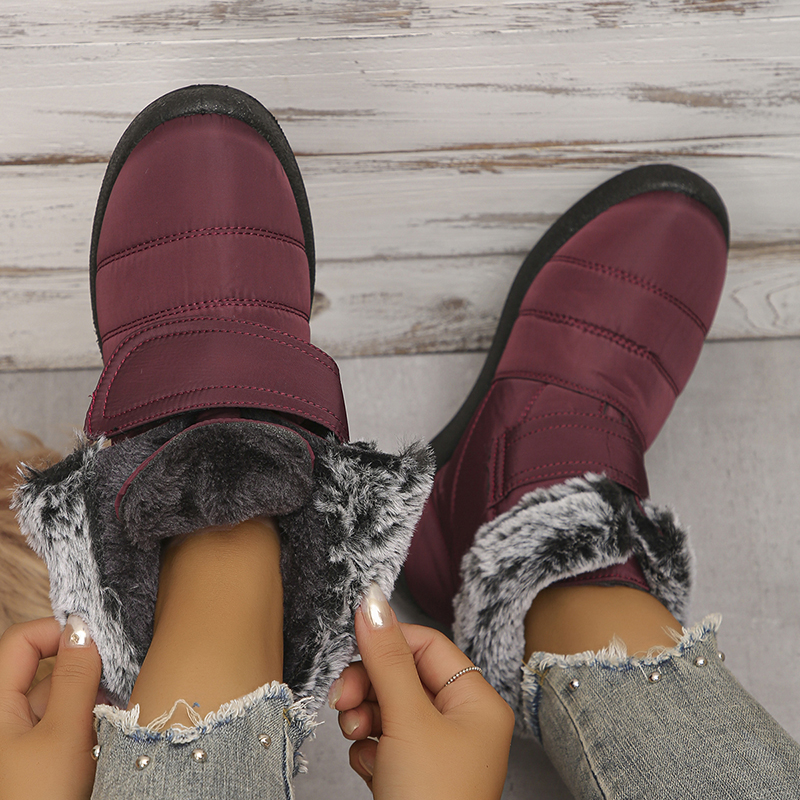 Lucyever 2024 New Waterproof Winter Women Faux Fur Non Slip Snow Boots Woman Warm Thicken Plush Ankle Booties Plus Size 43