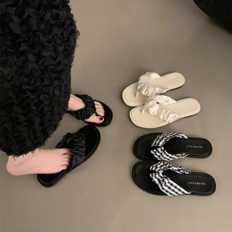 Female Flat Summer Clogs Woman Ladies' Slippers Med Slides Platform Pantofle New Beach Designer 2024 Rubber PU Shoes Wo 2c0d