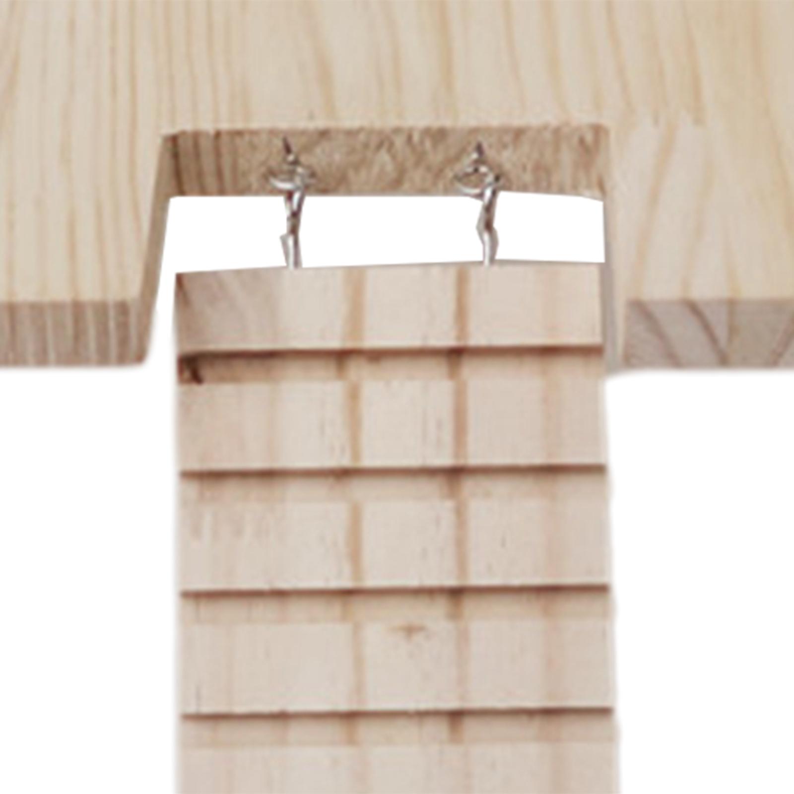 Small Pet Wooden Platform with Ladder Habitat Decor Table with Pillars Wooden Toys for Hamster Gerbil Parrot Squirrel Rat