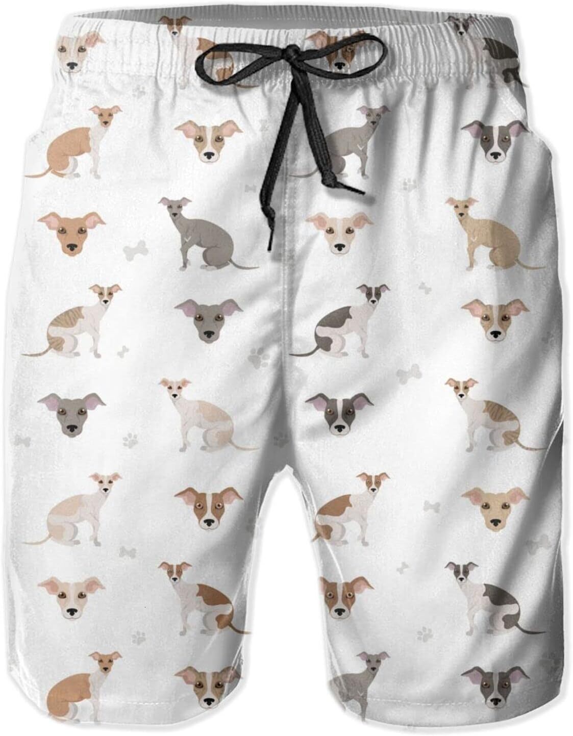 Mens Shorts 3D Printed Pattern Cartoon Dog Swim Trunks Quick Dry Fashion Beach Board Swimwear