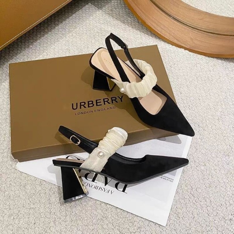 2025 new New Summer Fashion Women's Sandals Pointed Pumps Women Office Dress Shoes Sexy Square Heel High Heels bd93 s