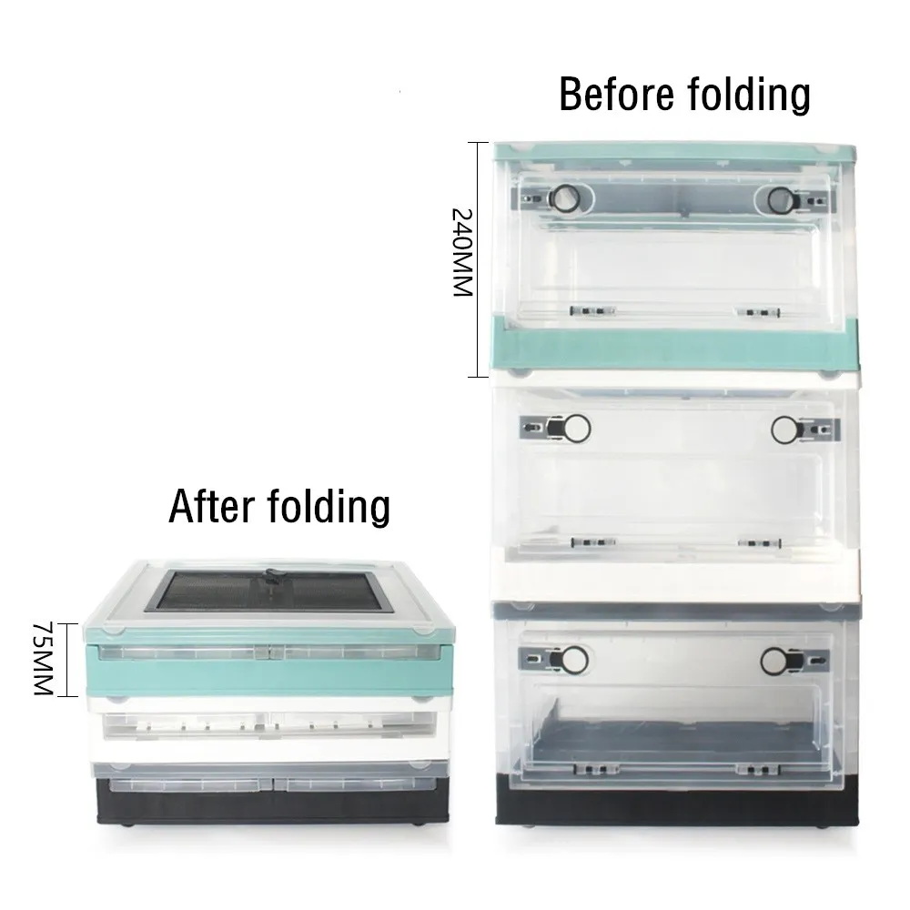 Reptile Foldable Feeding Box Anti-Drop Terrarium with Screen Ventilation Spider Lizard Breeding Box Animals Habitat Tank 파충류사육장