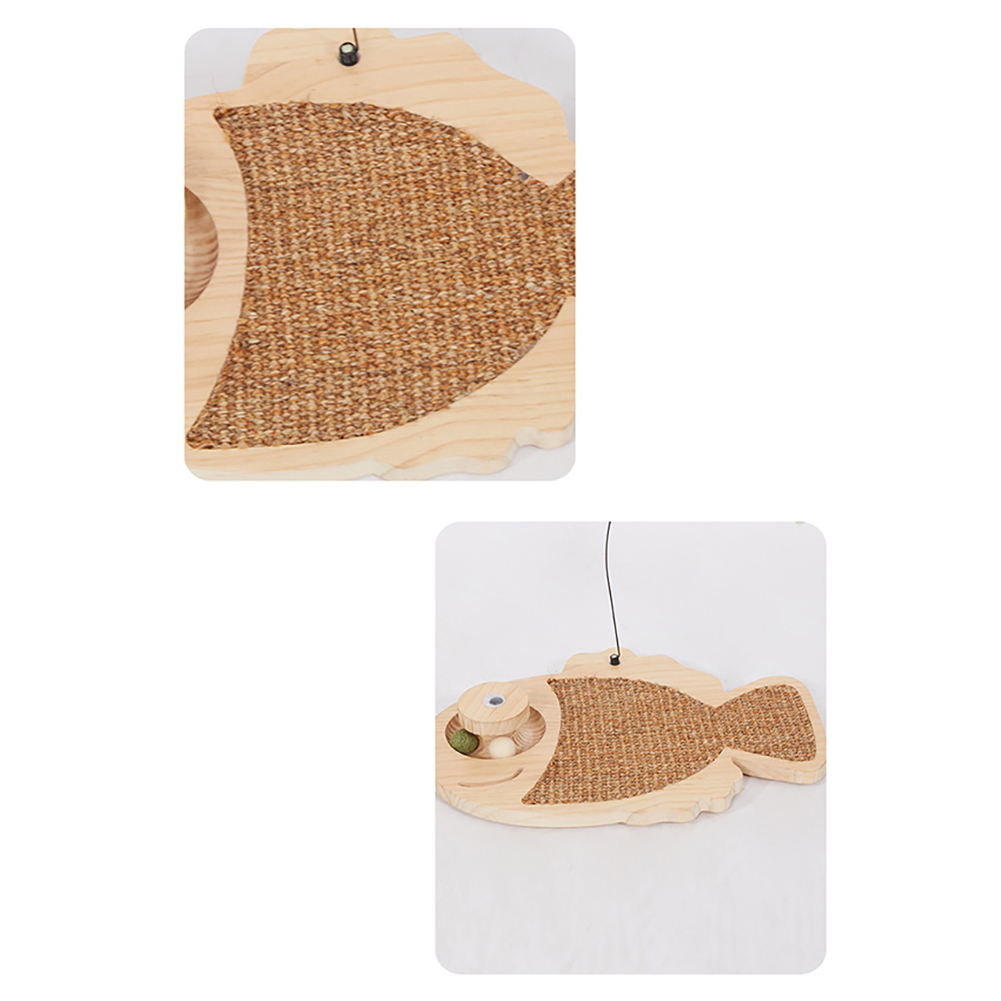 Cat Scratcher Natural Sisal Cat Scratch Pad With Kitten Interactive Toy, Catnip Balls and Cat Toy Roller Cat Scratch Mat for Cat