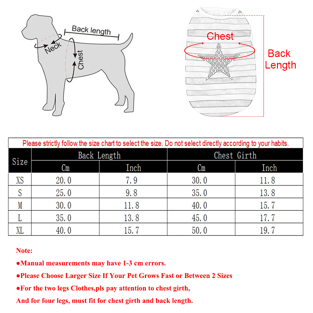 July 4th Dog Shirt Pet Independence Day Vest Costume For Small Medium Dogs Cats Summer Breathable Puppy Chihuahua Pug Clothes