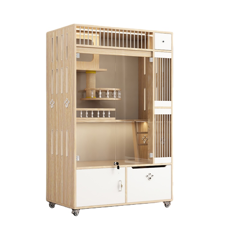 Wholesale Pets Furniture Pet Accessories 4 Season Indoor Large Cat displaying Cage Cat Showcase Cat Tree House