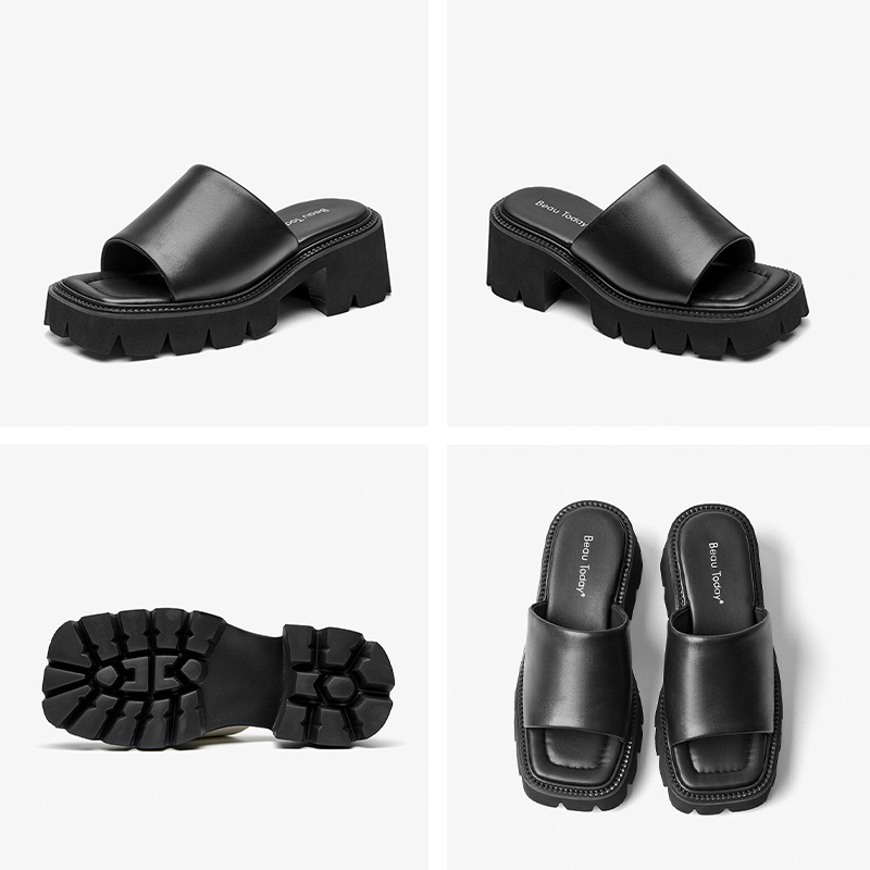 2025 new Leisure BEAUTODAY Sandals Women Calfskin Leather Thick Spool Sole Outdoors Solid Summer Ladies Shoes Handmade Platform 38519 3bc6