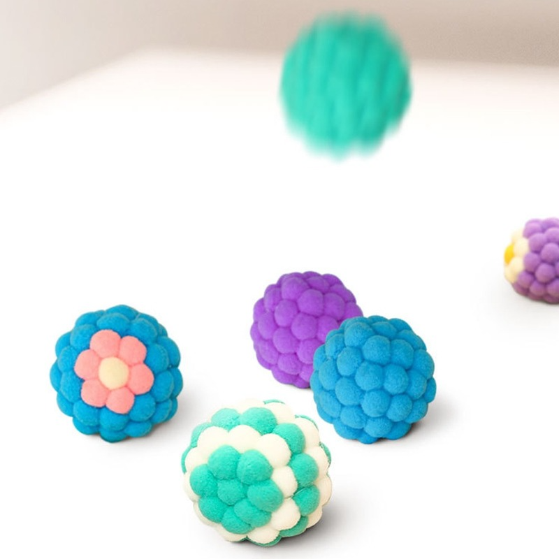 2026 New Plush Teasing Cat Toy Colorful Kitten Toys Molar Chew Playing Catch Interactive Bolus Small Ball Pet Supplies Free Shipping