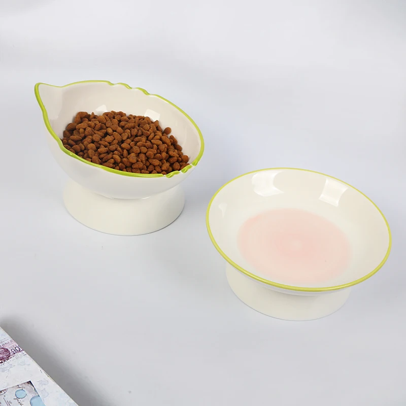 Raised Cat Bowl Elevated Cat Food Bowl Stable Protect Pet's Spine Durable Pet Feeding Dish Kitten Water Bowl for Cats Dogs