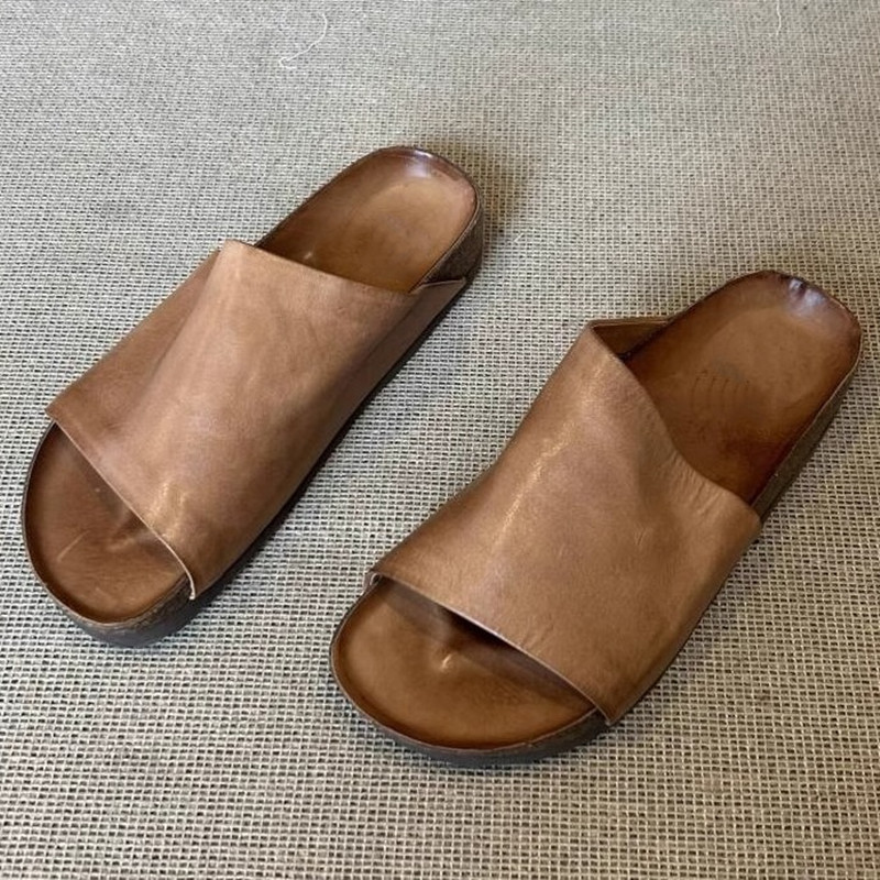 Fashion Designer Women's Suede Mules Slippers Men Clogs Cork Insole Sandals With Arch Support Outdoor Beach Slides Home Shoes