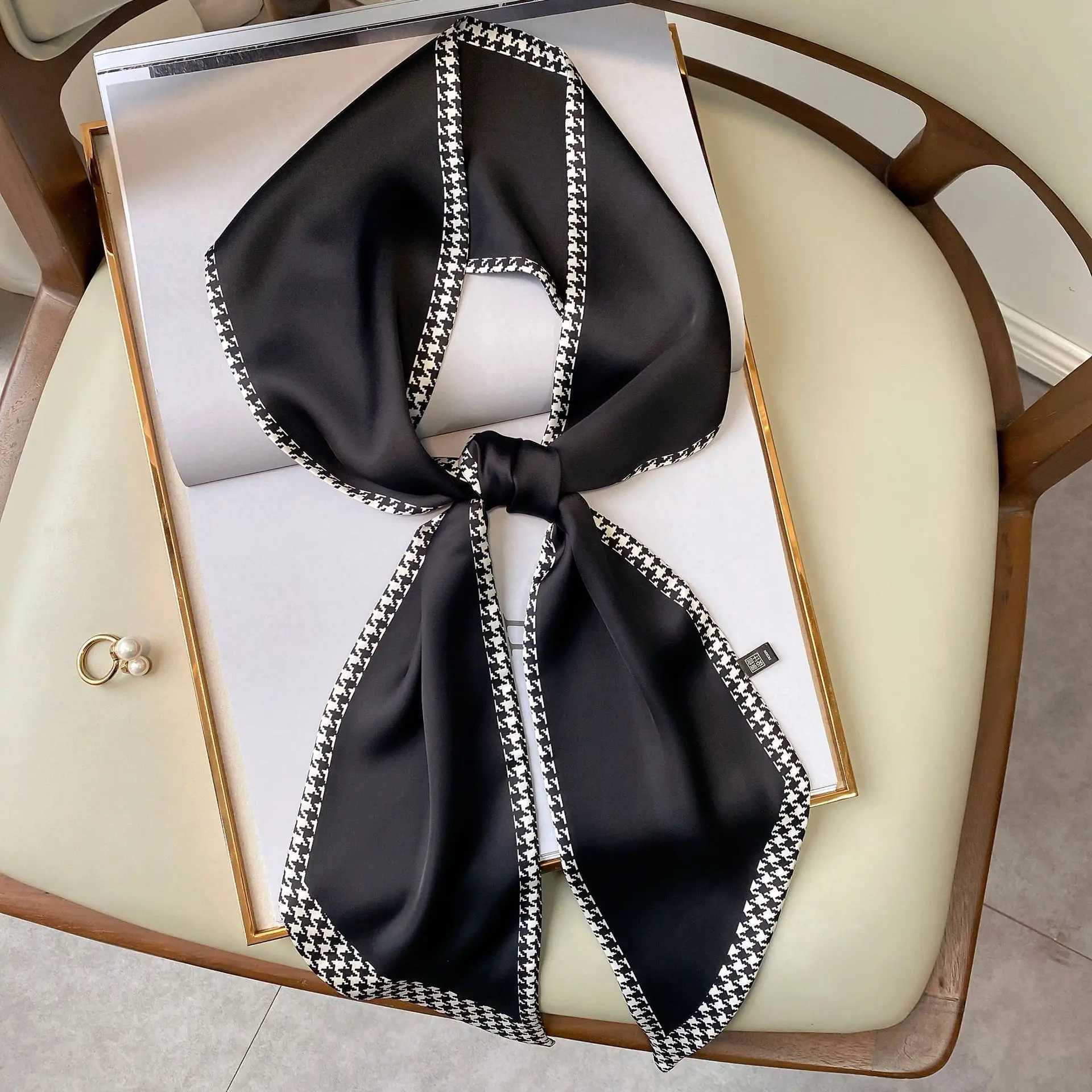 Neck Scarf for Wen Fashion Skinny Hair Bands for ccessories Foard Fem Neckerchief band Bow Tie Ribbon X250319