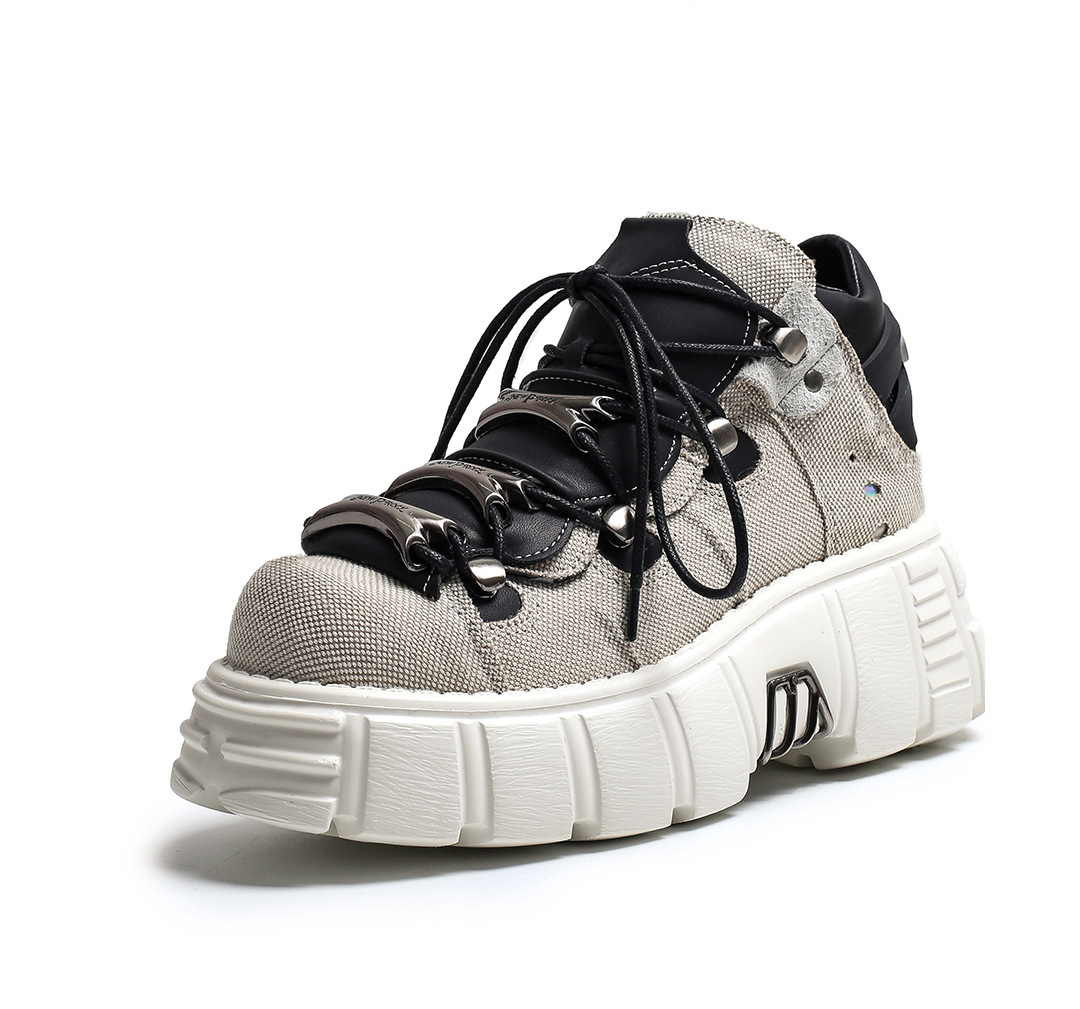 Punk Womens Ankle Boots Fashion Casual New Rock Female Chunky Shoes Metal Decoration Motorcycle Boots Women Platform Shoes