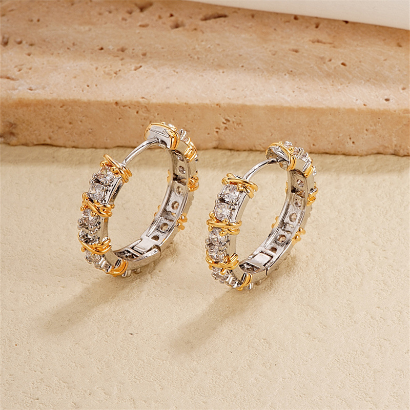 zircon designer earrings 18K gold earrings designer for women Diamond Earrings X overlapping Earrings Designer Jewelry butterfly Earrings