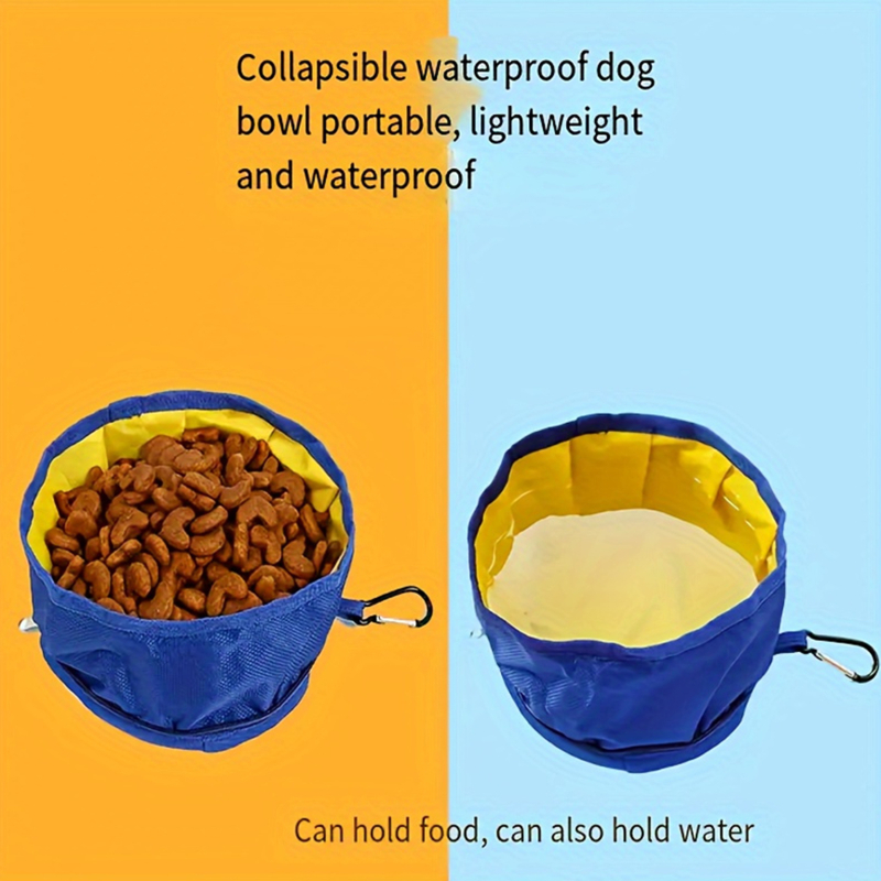 Pets Bowl Drinking Water Eating Utensils Outdoor Travel Portable Waterproof Oxford Dog Cat Basin Durable Reusable SuppliesḀ