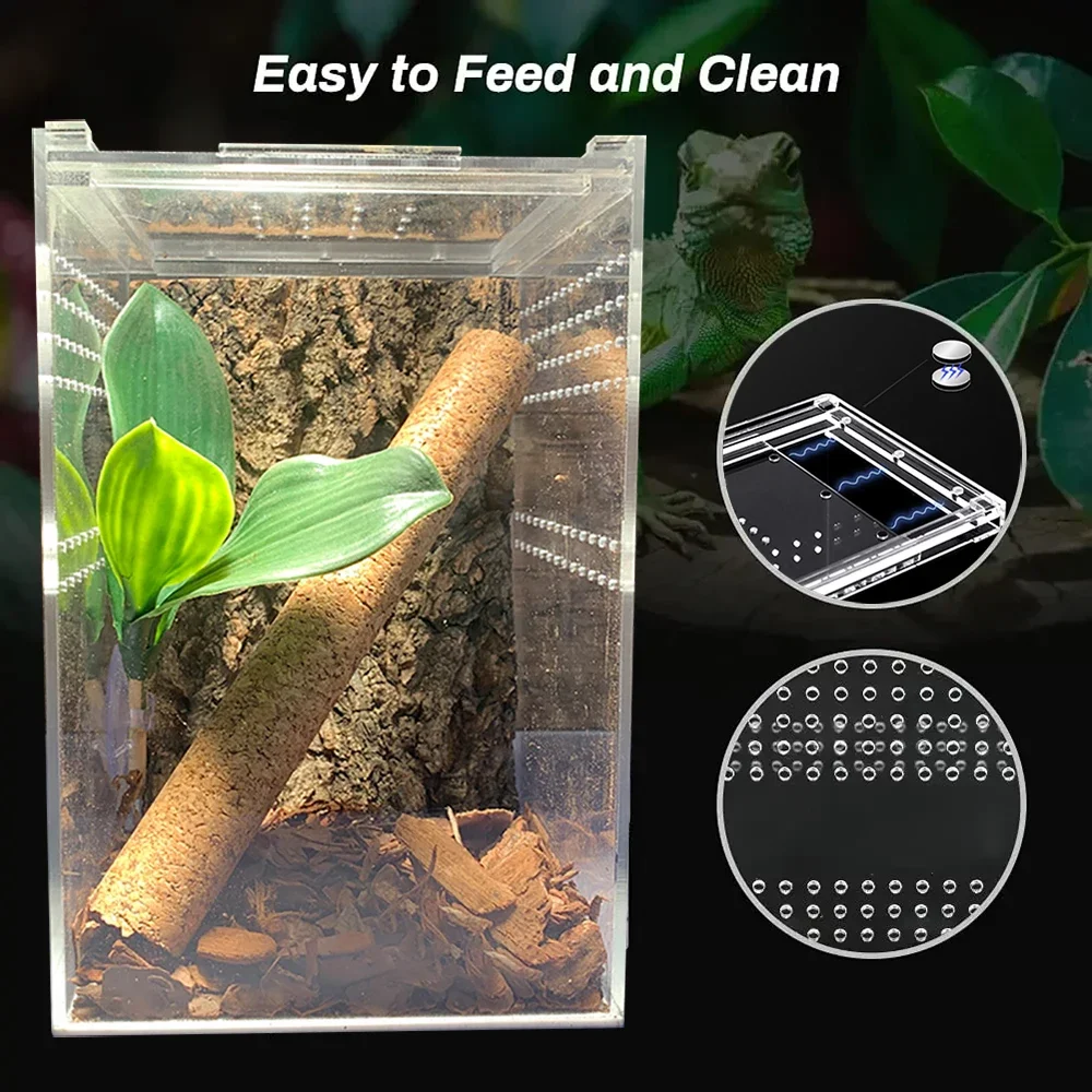 Acrylic Reptile Breeding Box Spider Lizard Amphibian Transparent Breeding Box Leakproof Pet Habitat Arboreal Wolf Spider Fence