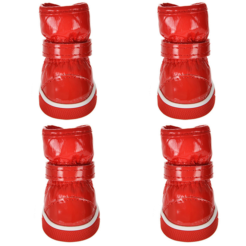 4Pcs/set Pet Shoes Winter Warm Waterproof Slip Fleece Dog Snow Boots for Dogs Puppy Rain Footwear Accessories Chihuahua Bulldog