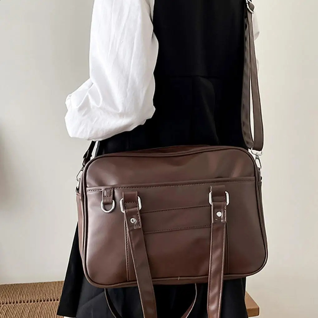 Japanese casual PU shoulder bag for teenagers high school students handbags anime uniforms handbags 240904