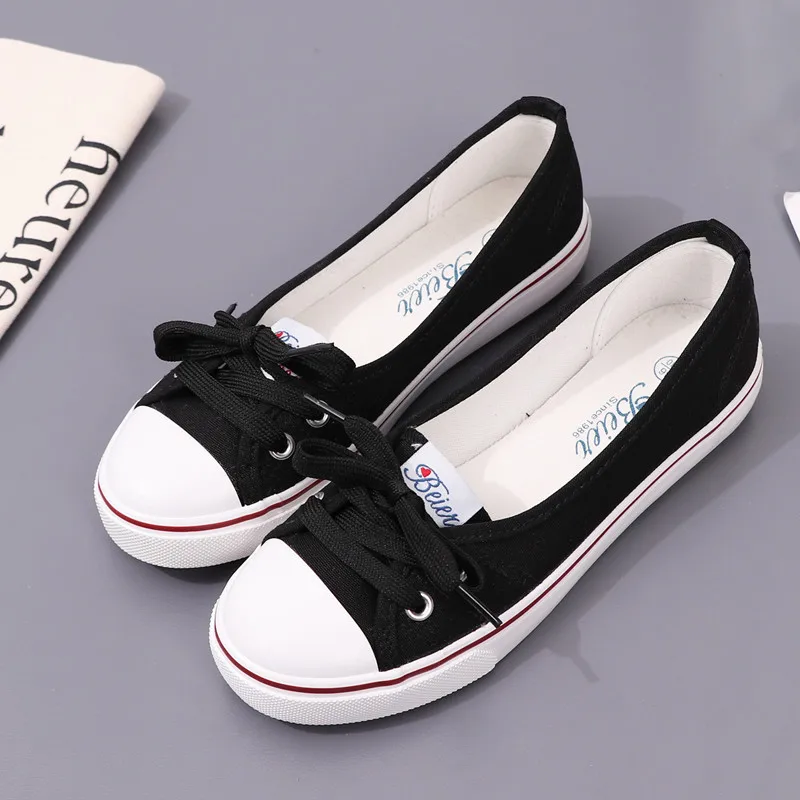Canvas 2024 Summer Sneakers: Breathable hot White Flats for Women