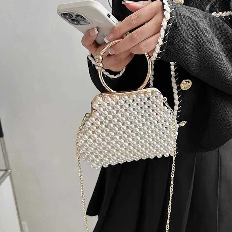 Luxury Pearl Bride Party Evening Clutch Bag Women Wedding Purses and Handbags Shell Small Shoulder Chain White Sac a Main 240903