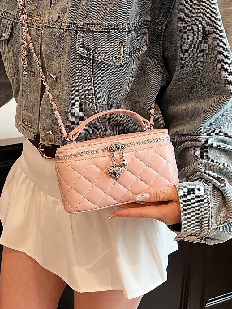 Trendy Diamond Lattice Box Handbag and Wallet Womens Shoulder Cross Body Bag Womens Messenger Bag High Quality 241105