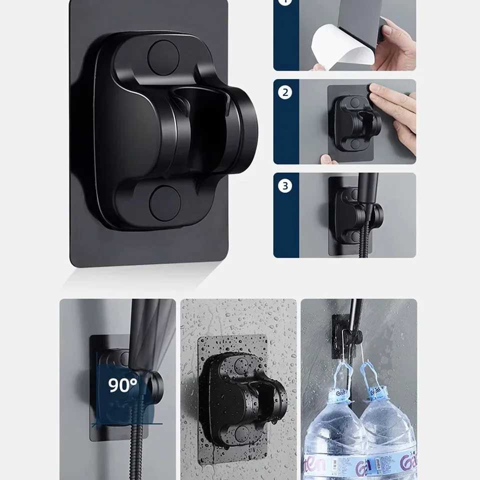 Chrome 5-Mode High-Pressure Shower Head Set w/ 1.5m Hose and Bracket