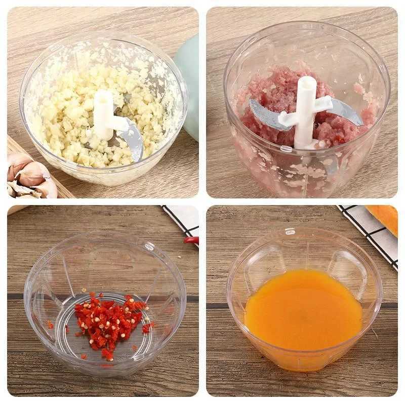500/900ML Hand Chopper Manual Rope Food Processor Silcer Shredder Salad Maker Garlic Onion Cutter Kitchen Tool AccessoriesXJ240903