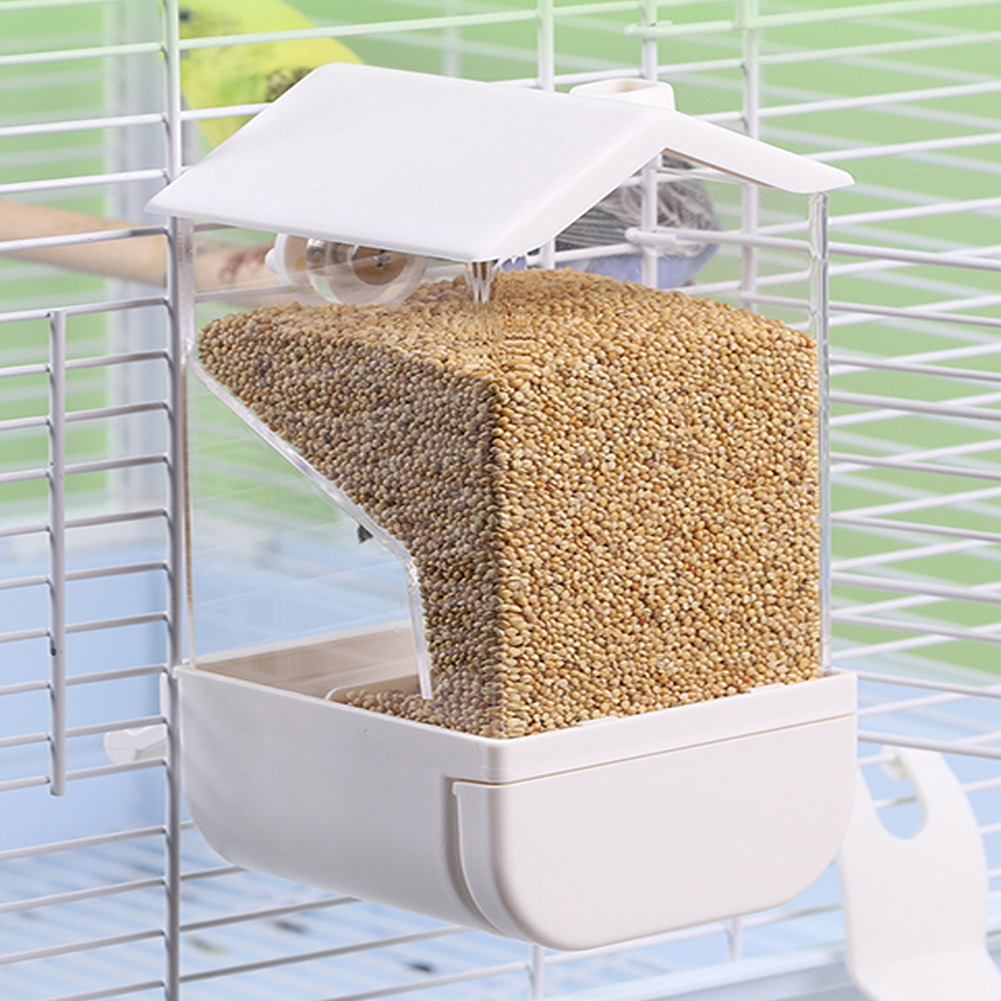Automatic Bird Feeder No Mess Pet Feeder Food Container With Pull-out Bottom Drawer Parakeet Cage Accessories For Parrot Budgies