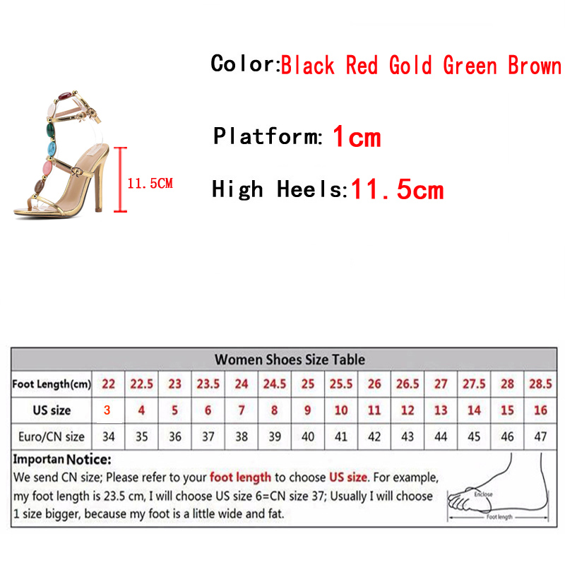 Liyke Summer Fashion Colors Gemstone Narrow Band Women Sandals Summer Open Toe 11.5CM Thin High Heels Wedding Party Dress Shoes