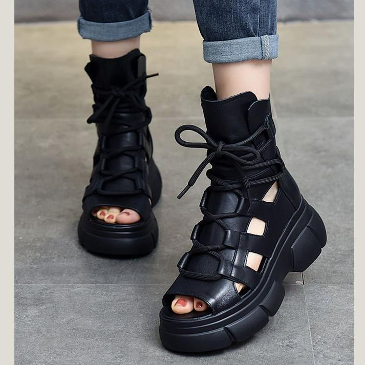 Summer New Hollowed-out Breathable Thin Roman Women High-heeled Sandals Wedge Platform New Gladiator Shoes c561