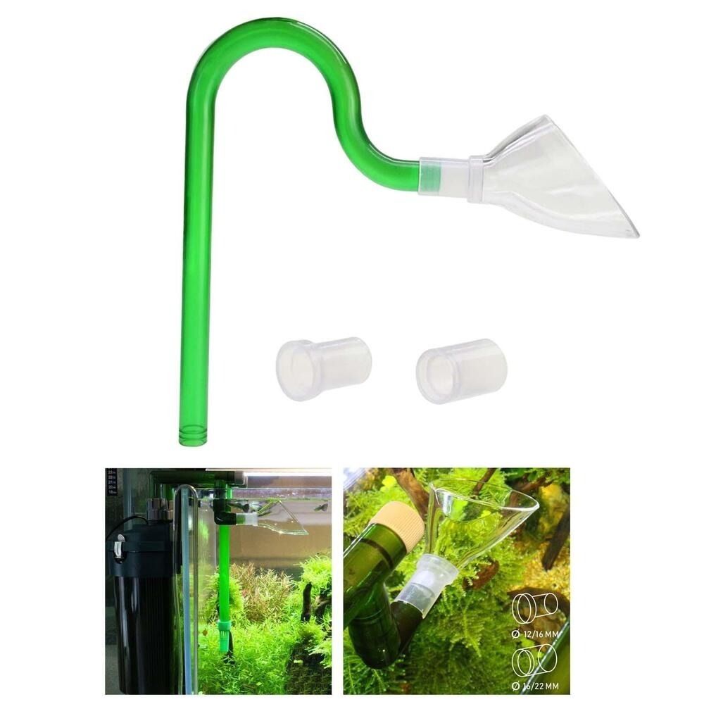 Acrylic Aquarium Lily Pipe Outflow with Suction Cup Filter Connectors Water Outlet Green Aquarium Accessories