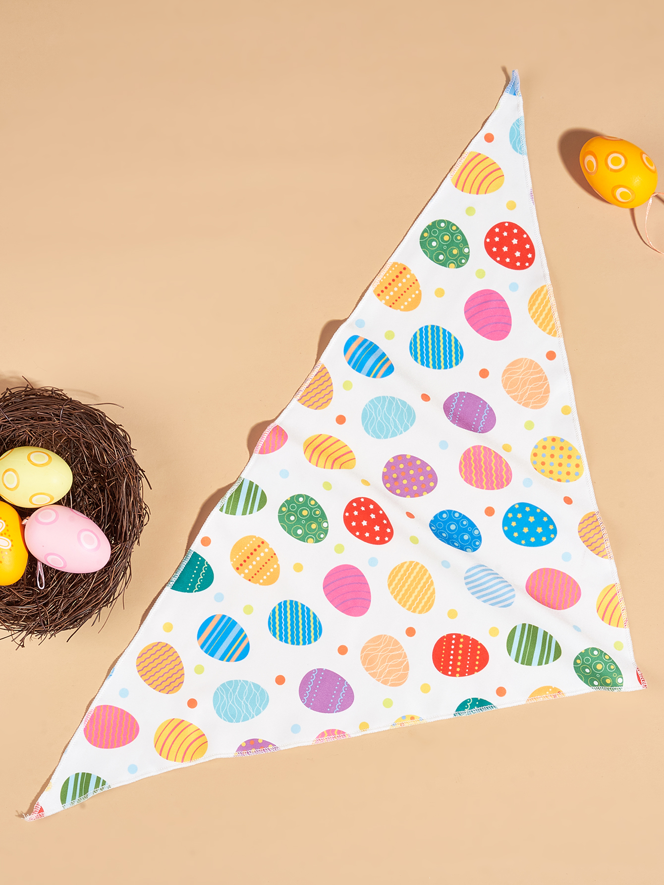 Easter Eggs Dog Bandanas,Triangle Pet Scarf for Boy and Girl, Premium Durable Fabric, Holiday Bandana for Small Medium Large Dog