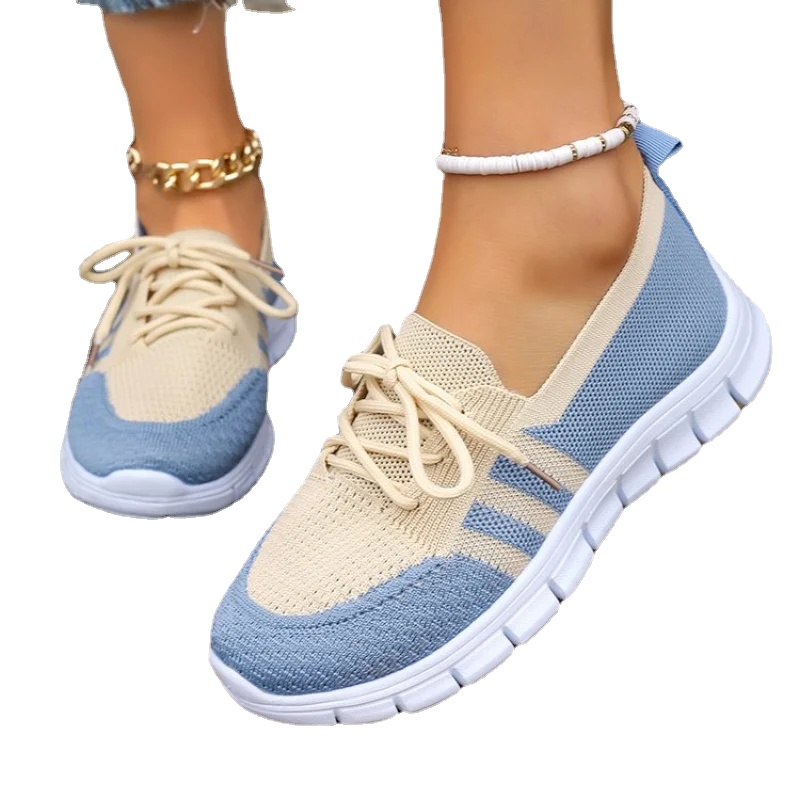 Women Knitted Platform Sneakers Women Spring Soft Thick Sole Sport Shoes Woman Design Breathable Running Shoes Plus Size 42