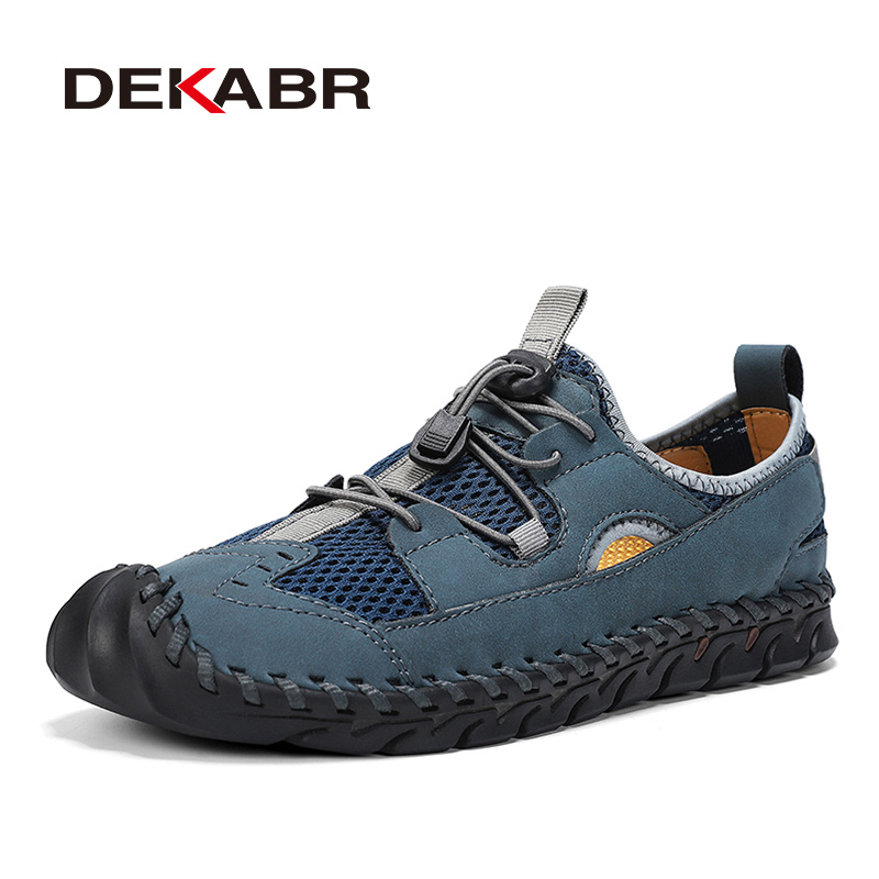 DEKABR Fashion Men Shoes Breathable Summer Mesh Handmade Luxury Casual Shoes Men Plus Size 38-48