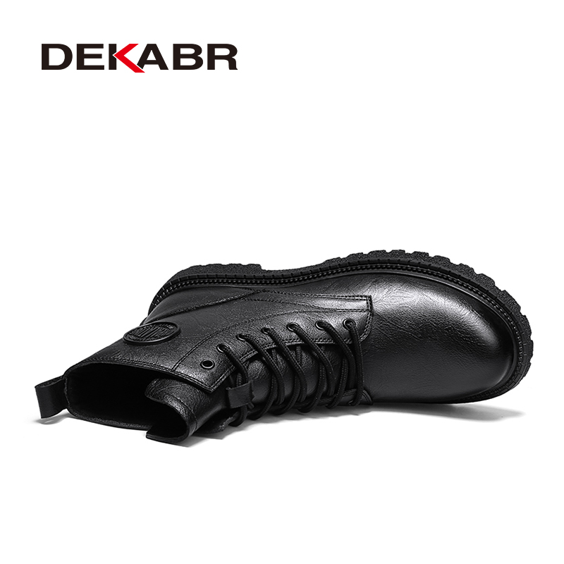 DEKABR Men Leather Casual Platform Boots British Style Autumn Winter Fashion Comfortable Mens Shoes Ankle Botas De Hombre 4a76