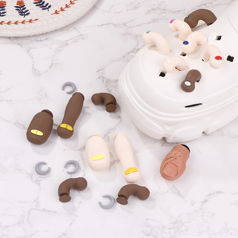 1/7pcs 3D Toe Charms For Slippers Accessories Decoration 7Pcs Funny Shoe Charms Decoration For Kids And Adults