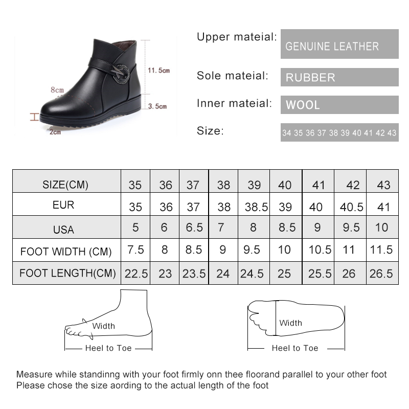 AIYUQI Mother Winter Boots Wedges Large Size Ladies Short Boots Shiny New Natural Wool Warm Non-slip Female Snow Boots