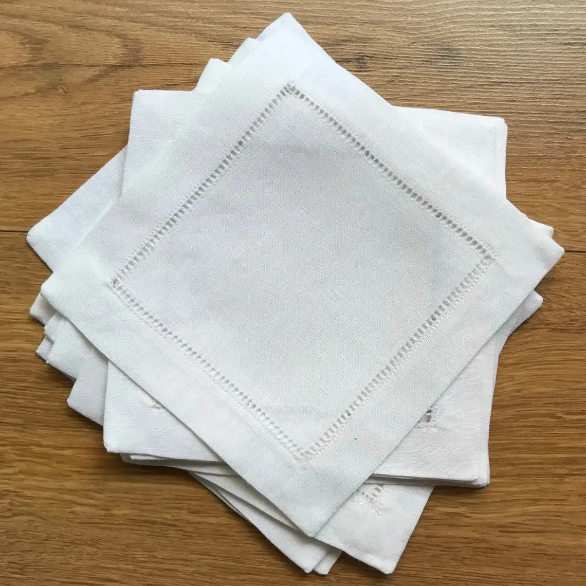 12 linen cocktail napkins Heimstich napkins beverage napkins dinner party linen cotton fabric 8 x8 20x20cm 240903