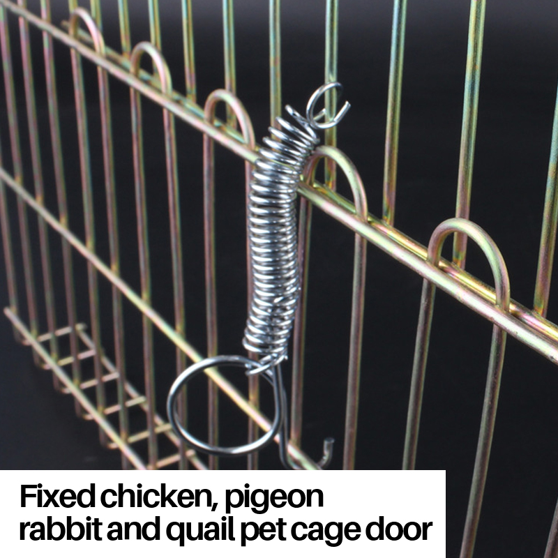 8.5cm Cage Door Spring Hook Metal Spring Hooks Sturdy Tension Fixing Spring for Wire Rabbit/Bird/Hamster/Parrot Cages 10Pcs
