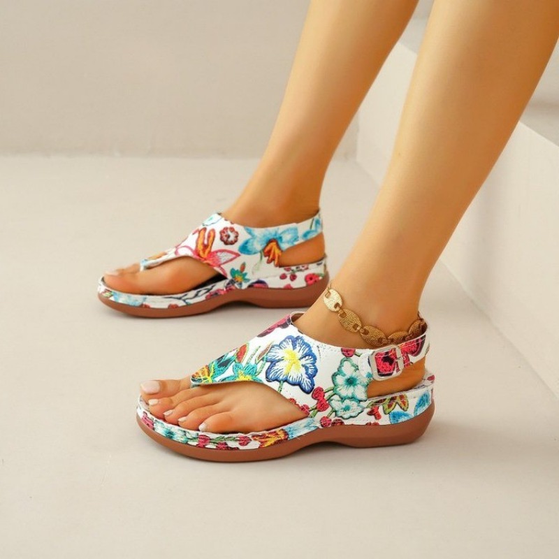 Wedge Orthopedic Heels Sandals 2024 Summer New Fashion Buckle Shoes for Women Beach Flip ps atos De Mujer 429e