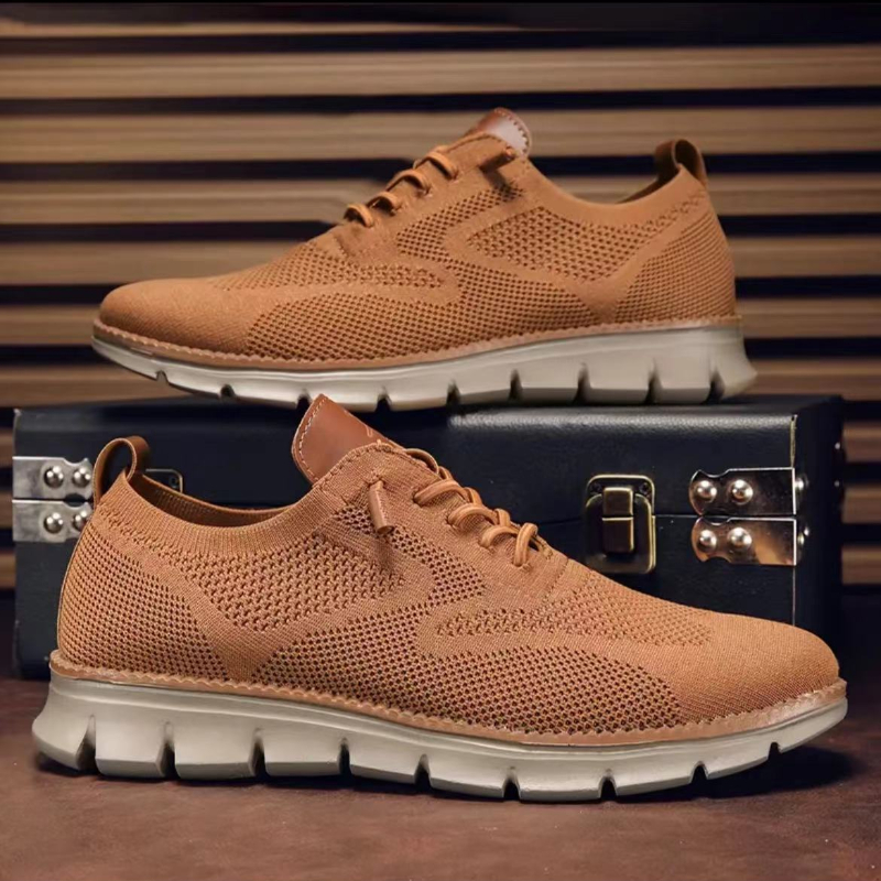 2024 Men Sneakers Plus Size Trendy British Style Summer Breathable Soft Male Sports Shoes Fashion Solid Woven Mesh Running Flats