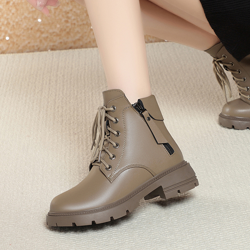 AIYUQI Women Marton Boots Genuine Leather 2024 New Wool Warm Women Winter Boots Fashion British Sstyle Women Snow Boots