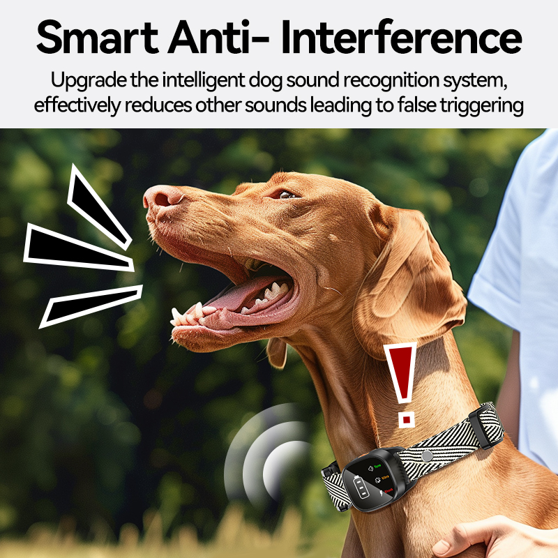 ROJECO Electric Dog Training Collar Smart Dog Anti Barking Collar Rechargeable Pet Trainer for Dog Bark Stopper with Vibration