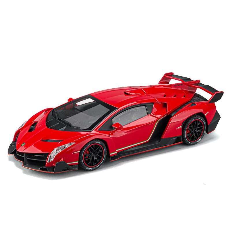 Diecast for Veneno Model Car 1/24 Scale Sports Toy Vehicle Door Can Be Opened Front Wheel Steerable