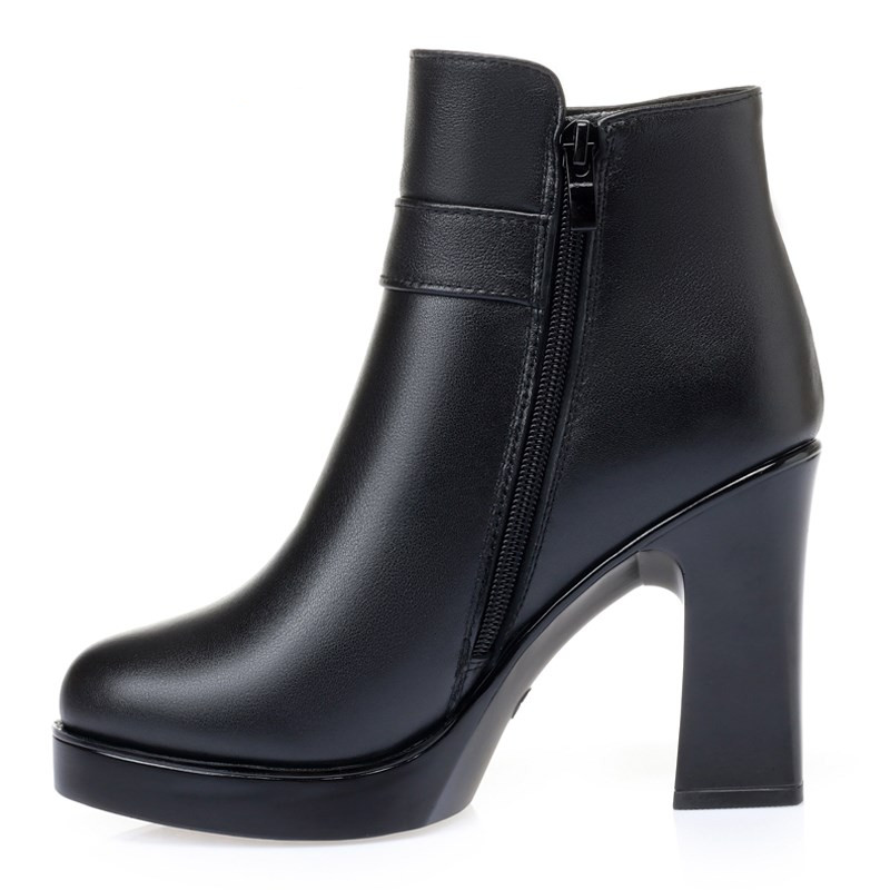 AIYUQI Women Boots High Heels 2024 New Wool Warm Women Winter Boots Fashion Office Ladies Ankle Boots
