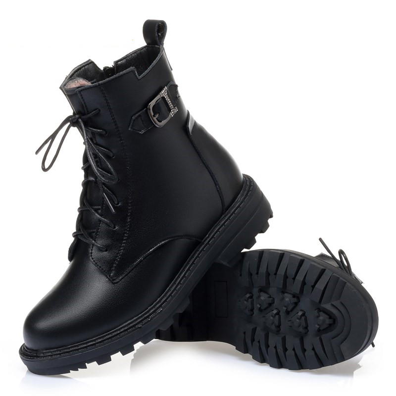 AIYUQI Women Short Boots Genuine Leather 2024 New Winter Women Biker Boots Wool Warm Large Size Marton Boots Women