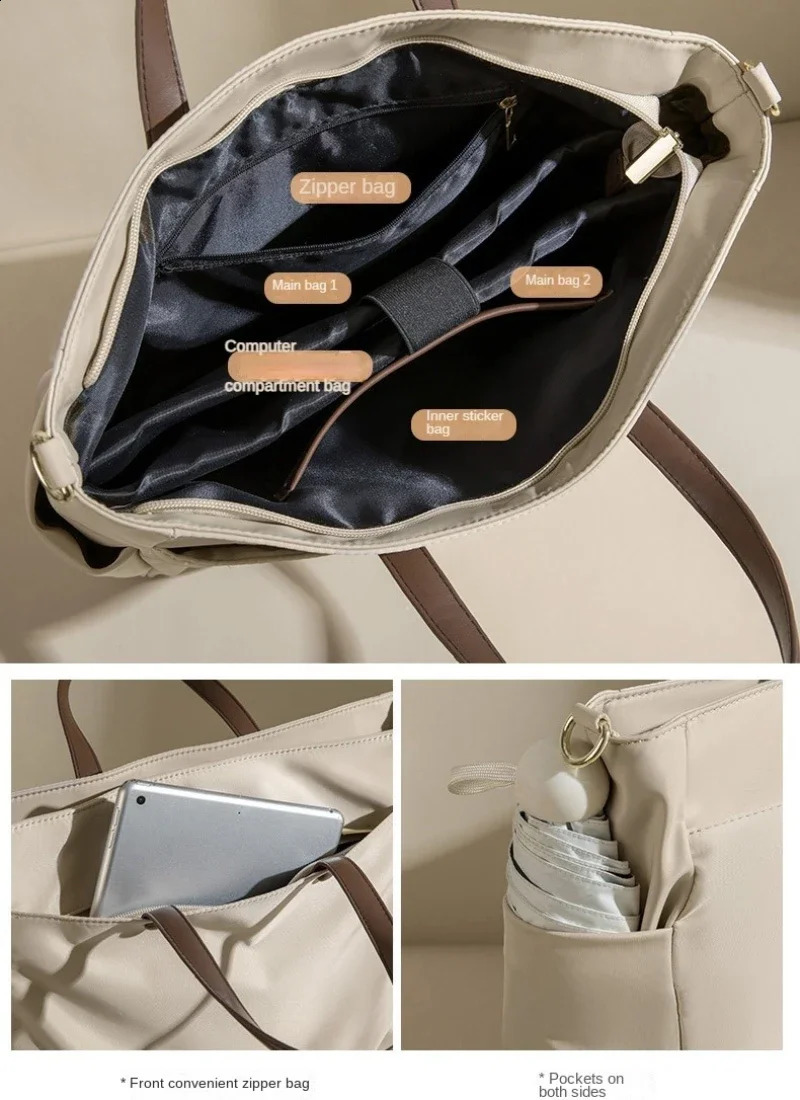 Womens handbag business briefcase fashionable waterproof and wear-resistant shoulder bag Accomodates 14/15 inch laptop womens handbag 240902