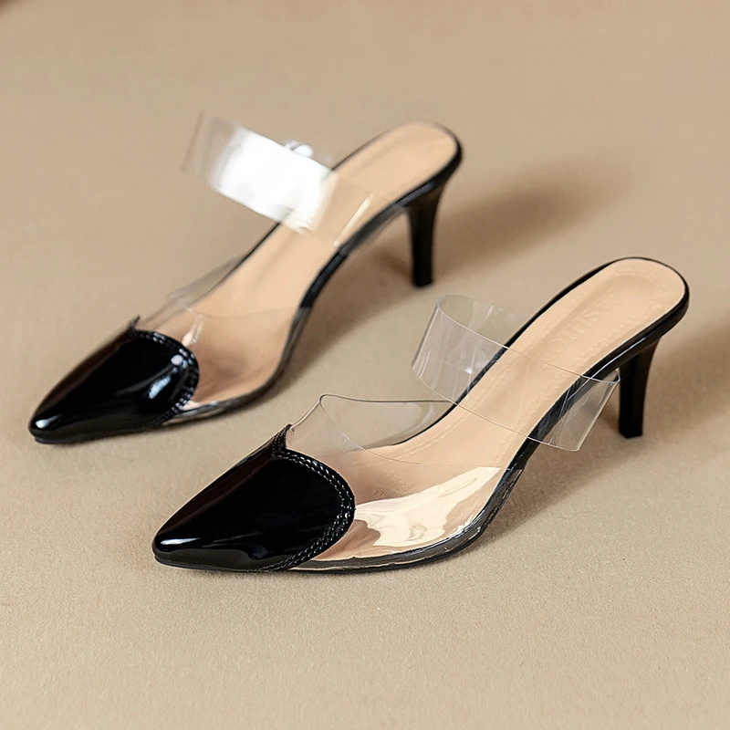 Pointed New Transparent Sexy Summer Slippers Women 2024 Slim Heels Versatile Fashion Shoes for Women's 40fc 's c812 a8e6